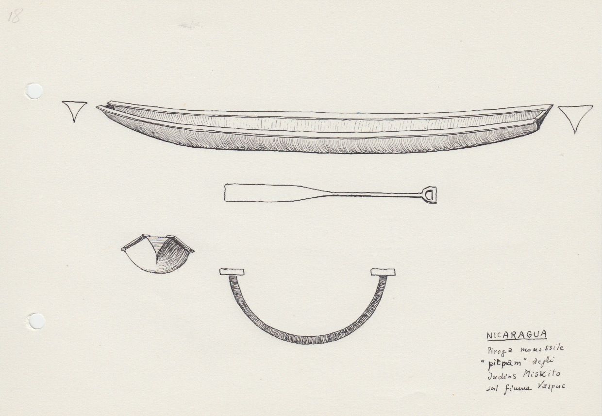 150 NIcaragua - piroga monossile 'pitpam' degli Indios Miskito sul fiume Vaspuc